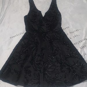 mi ami by LULU’S | Black Embroidered Sequin Dress